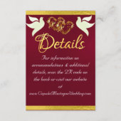 Herz & Tauben, QR-Code - Burgund/Gold Begleitkarte (Vorderseite)