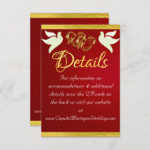 Herz & Tauben, QR-Code - Crimson/Gold Begleitkarte (Vorne/Hinten)