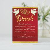 Herz & Tauben, QR-Code - Crimson/Gold Begleitkarte (Stehend Vorderseite)