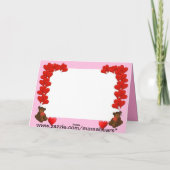 Herz & Teddy Bär auf rosa Karte (Rückseite)