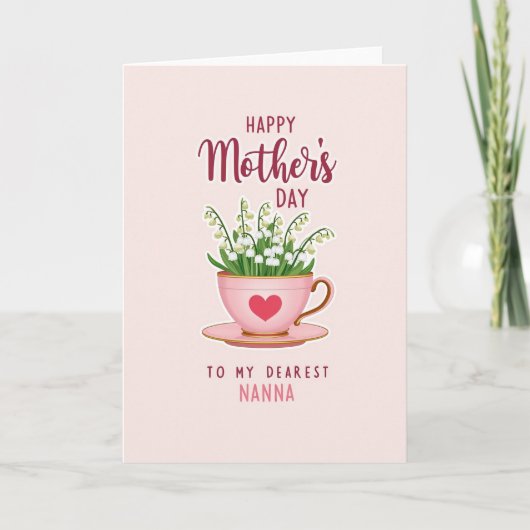 Herz Teetasse Muttertags Karte (Vorderseite)