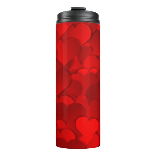 Herz Textur rotes Muster-19909 Thermosbecher (Vorderseite)