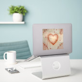 Herz-Themen-Malerei-Bilder-Sammlung Aufkleber (Laptop auf Schreibtisch)