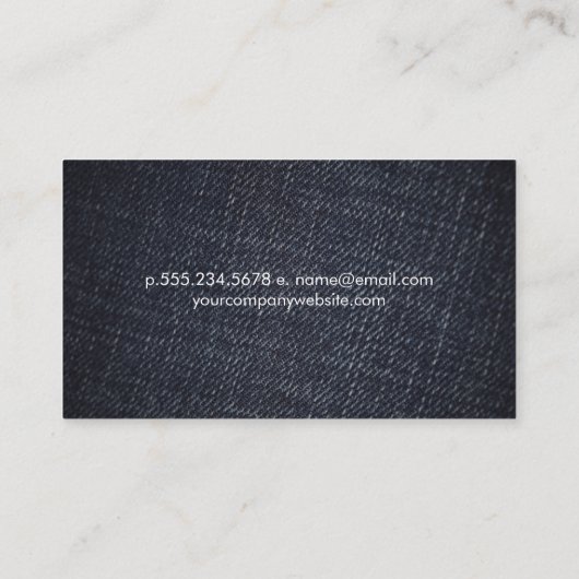 Herz-Thread-Nadel | Denim Material Visitenkarte (Rückseite)