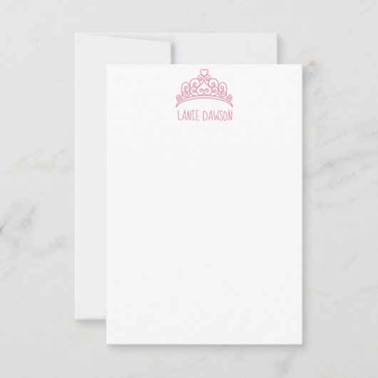 Herz Tiara Crown Personalisierte Mitteilungskarten (Vorderseite)