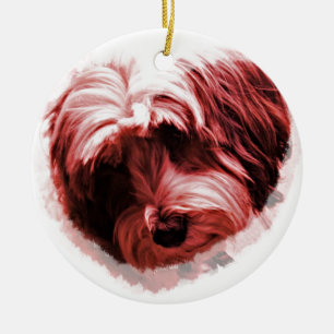 Herz tibetanischen Terriers Keramikornament
