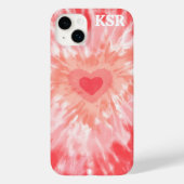 Herz-Tie-Dye-Monogramm  Case-Mate iPhone Hülle (Rückseite)