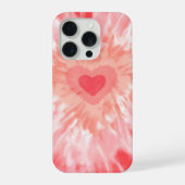 Herz-Tie-Dye-Monogramm  iPhone Hülle (Rückseite)