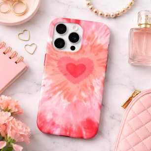 Herz-Tie-Dye-Monogramm iPhone 15 Pro Hülle
