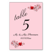 Herz-Tischnummer Tischnummer (Rückseite)