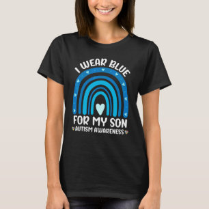 Herz trage ich Blau für meinen Sohn Autismus Sensi T-Shirt