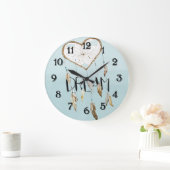 Herz-Traumfänger Große Wanduhr (Zuhause)