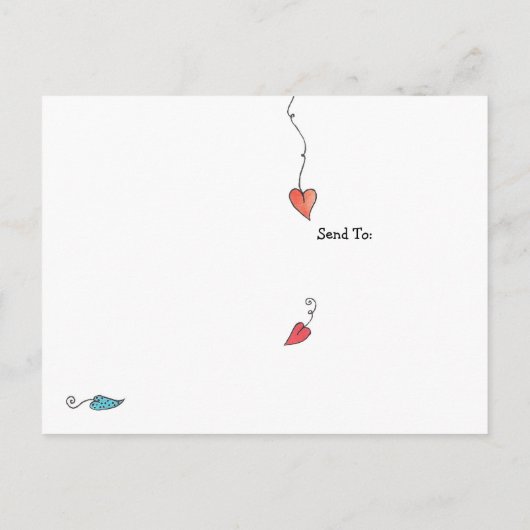 Herz Tree Denken Sie an Sie Postkarte (Rückseite)