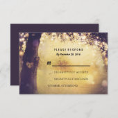 Herz Tree Lights Wedding RSVP Card (Vorne/Hinten)