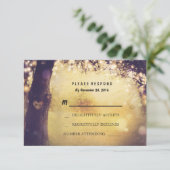 Herz Tree Lights Wedding RSVP Card Karte (Stehend Vorderseite)