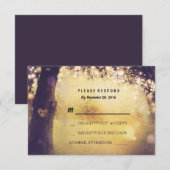 Herz Tree Lights Wedding RSVP Card Karte (Vorne/Hinten)