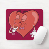 Herz-trinkender Wein Mousepad (Mit Mouse)