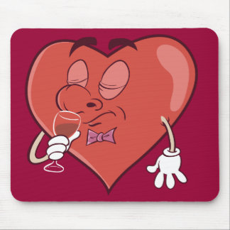 Herz-trinkender Wein Mousepad