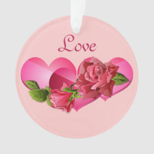 Herz-Trio mit dem rosa Tag Rosenvalentines Ornament