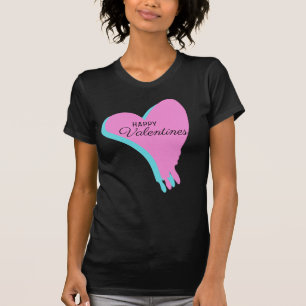 Herz tropfendes Valentinstag Blau Rosa T-Shirt