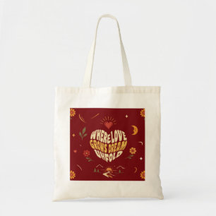 Herz-Typografie Romantische Boho-Tasche Geschenk Tragetasche