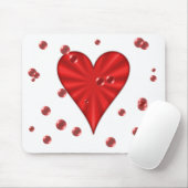 Herz u. Blasen (weiß) Mousepad (Mit Mouse)