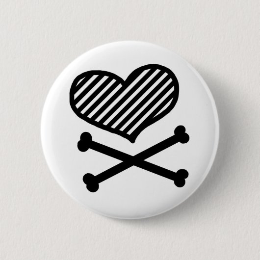 Herz u. Knochen-Knopf Button (Vorderseite)