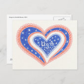 Herz U.S.A Postkarte (Vorne/Hinten)
