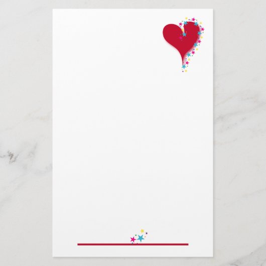 Herz u. Sterne stationär Briefpapier (Vorderseite)