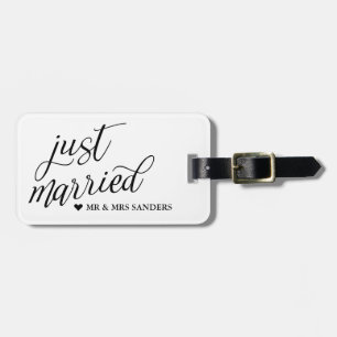 Herz u. Wirbles Skript gerade verheiratet Gepäckanhänger