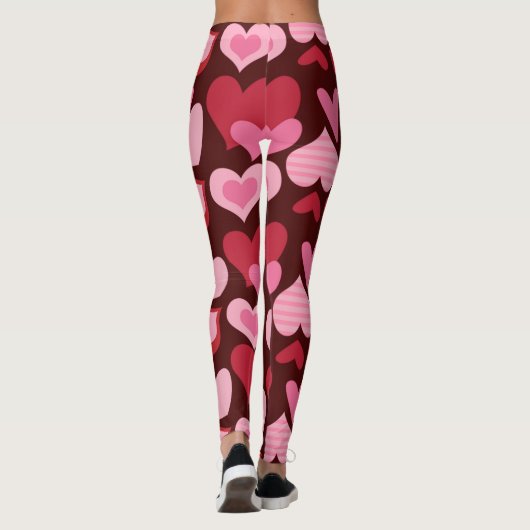Herz über dunkelroten Hintergrund - für Valentinin Leggings (Rückseite)