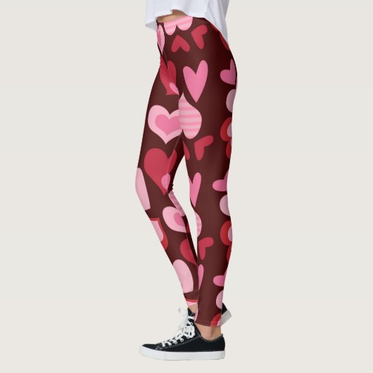 Herz über dunkelroten Hintergrund - für Valentinin Leggings (Links)