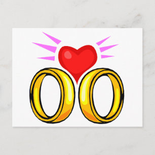 Herz über Hochzeitsraten Postkarte