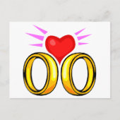 Herz über Hochzeitsraten Postkarte (Vorderseite)