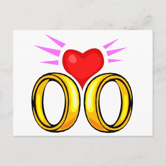 Herz über Hochzeitsraten Postkarte (Vorderseite)