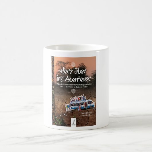 Herz über ins Abenteuer - Buchcover Kaffeetasse (Mittel)