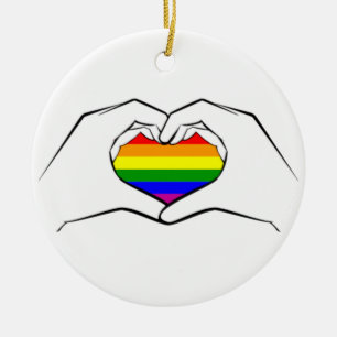 Herz übergibt Liebe LBGTQ+ STOLZ Verzierung Keramik Ornament