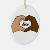 Herz übergibt Liebe-Verzierung Keramik Ornament (Rechts)