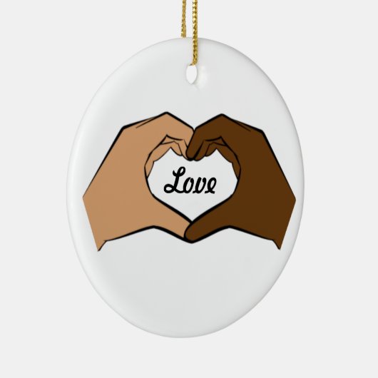 Herz übergibt Liebe-Verzierung Keramik Ornament (Rechts)