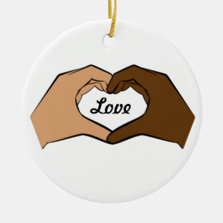 Herz übergibt Liebe-Verzierung Keramik Ornament