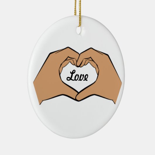 Herz übergibt Liebe-Verzierung Keramik Ornament (Rechts)