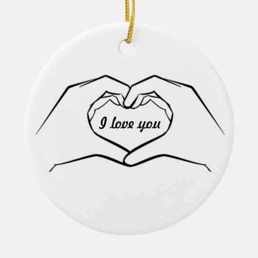 Herz übergibt Verzierung Keramik Ornament (Vorne)