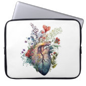 Herz überwuchert mit Blumen (Ausschnitt) - Anatomi Laptopschutzhülle (Vorderseite)