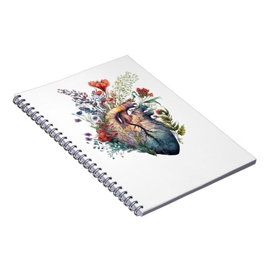 Herz überwuchert mit Blumen (Ausschnitt) - Anatomi Notizblock (Rechte Seite)