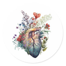 Herz überwuchert mit Blumen (Ausschnitt) - Anatomi