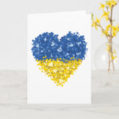 Herz Ukraine-Flagge, ukrainische Herzenflagge Karte (Gelbe Blume)