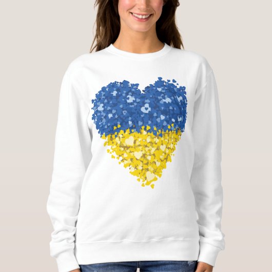Herz Ukraine-Flagge, ukrainische Herzenflagge Sweatshirt (Vorderseite)