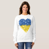 Herz Ukraine-Flagge, ukrainische Herzenflagge Sweatshirt (Vorne ganz)