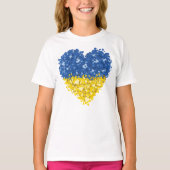 Herz Ukraine-Flagge, ukrainische Herzenflagge T-Shirt (Vorderseite)