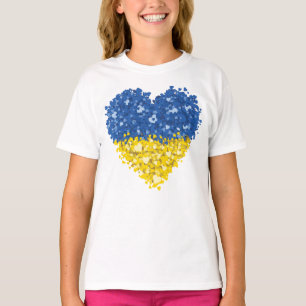 Herz Ukraine-Flagge, ukrainische Herzenflagge T-Shirt